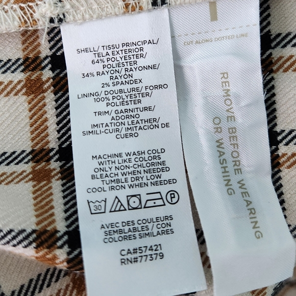 Ann Taylor Plaid Faux Leather Trim Sheath Dress - Picture 3 of 7